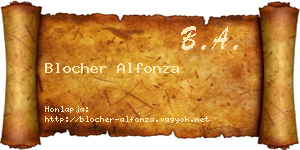 Blocher Alfonza névjegykártya